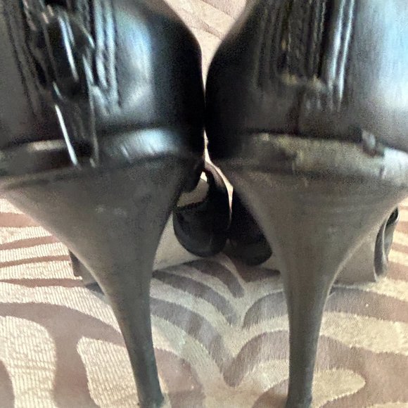 Leather Peep Toe Shootie - Picture 4 of 7